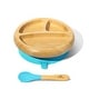 preview thumbnail 8 of 7, Baby Divided Plate With Spoon Bamboo and Silicone Blue