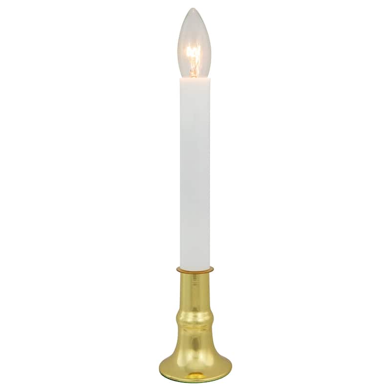 Single Light Window Candle with Timer - 9" - White