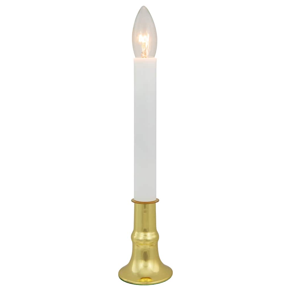Single Light Window Candle with Timer - 9" - White