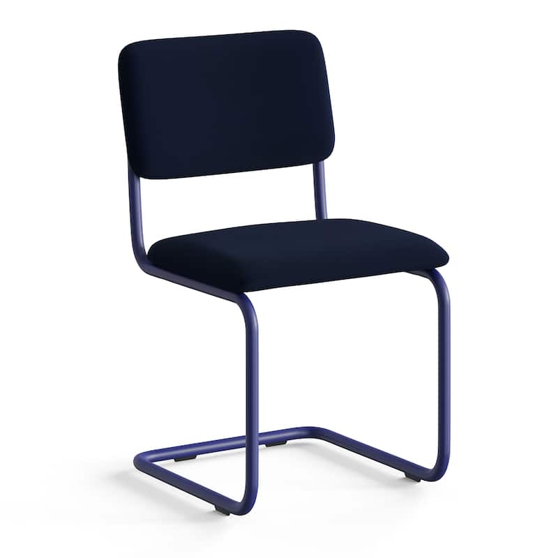 Latham Velvet Side Chair (Set of 2) - Ink Velvet / Ink Metal Frame