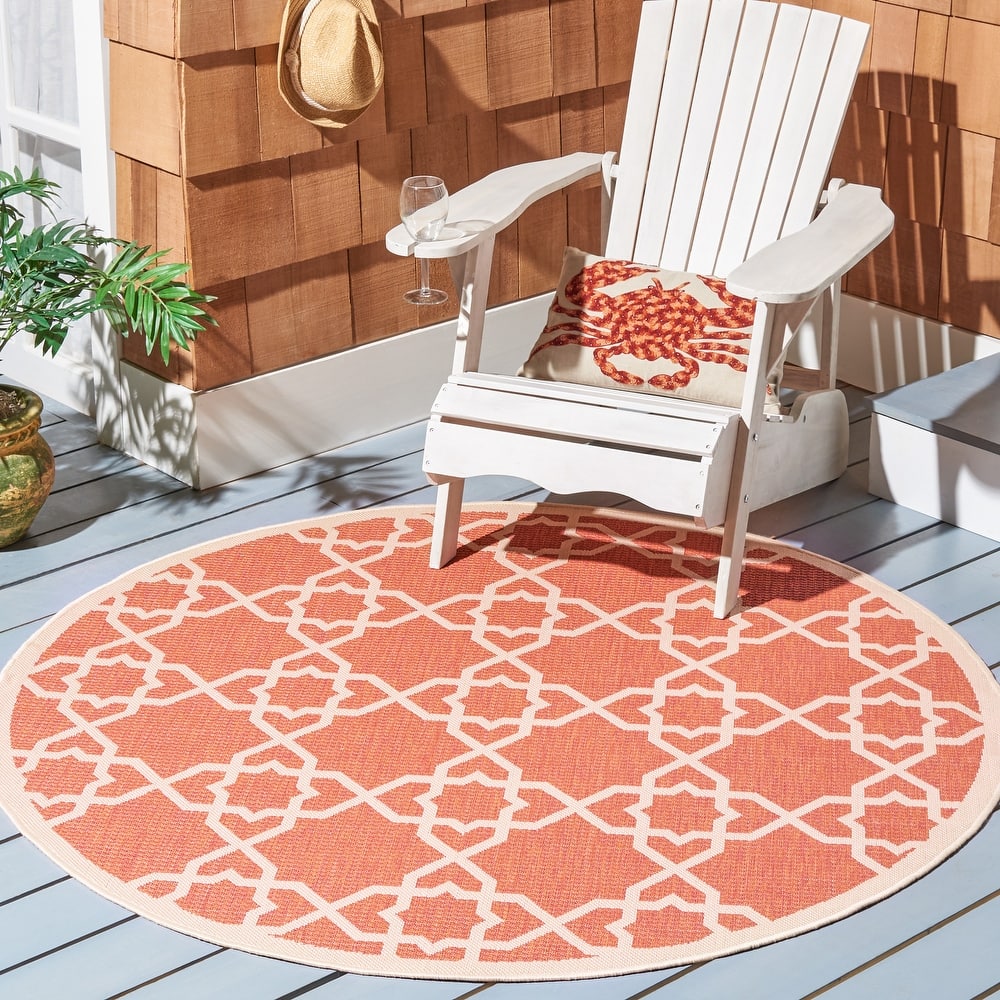 SAFAVIEH Courtyard Hanifa Trellis Indoor/ Outdoor Waterproof Patio Backyard Rug