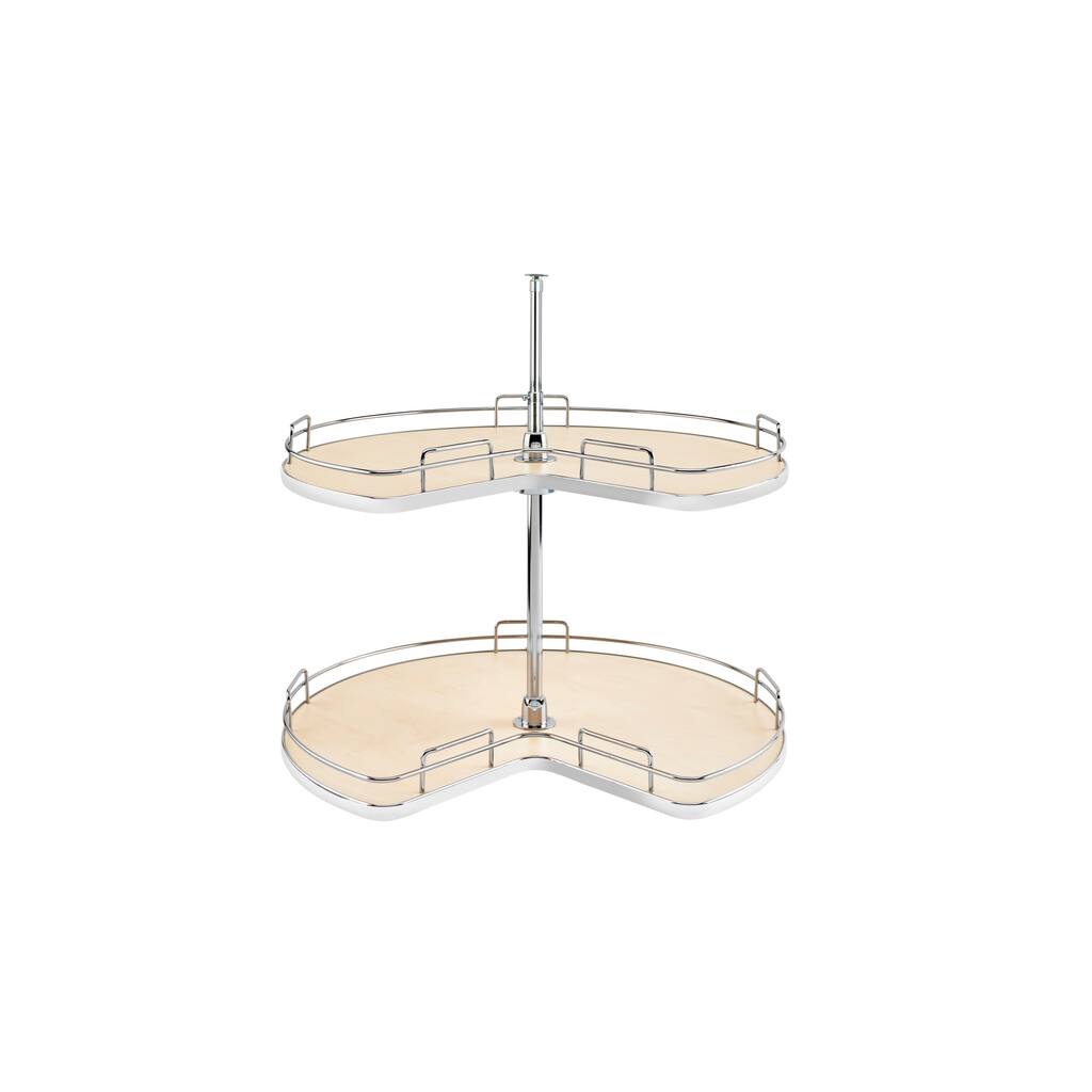 32 in Kidney Shape Lazy Susan 2 Shelf Set - 32"W x 32"D x 26"H