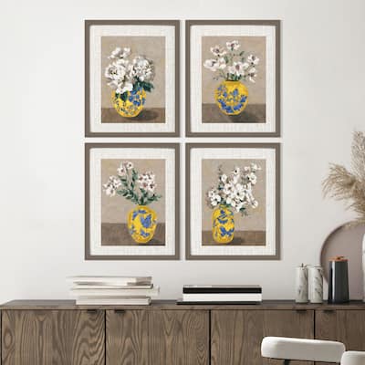 Paragon Decorative Bouquet Framed Art - Set of 4