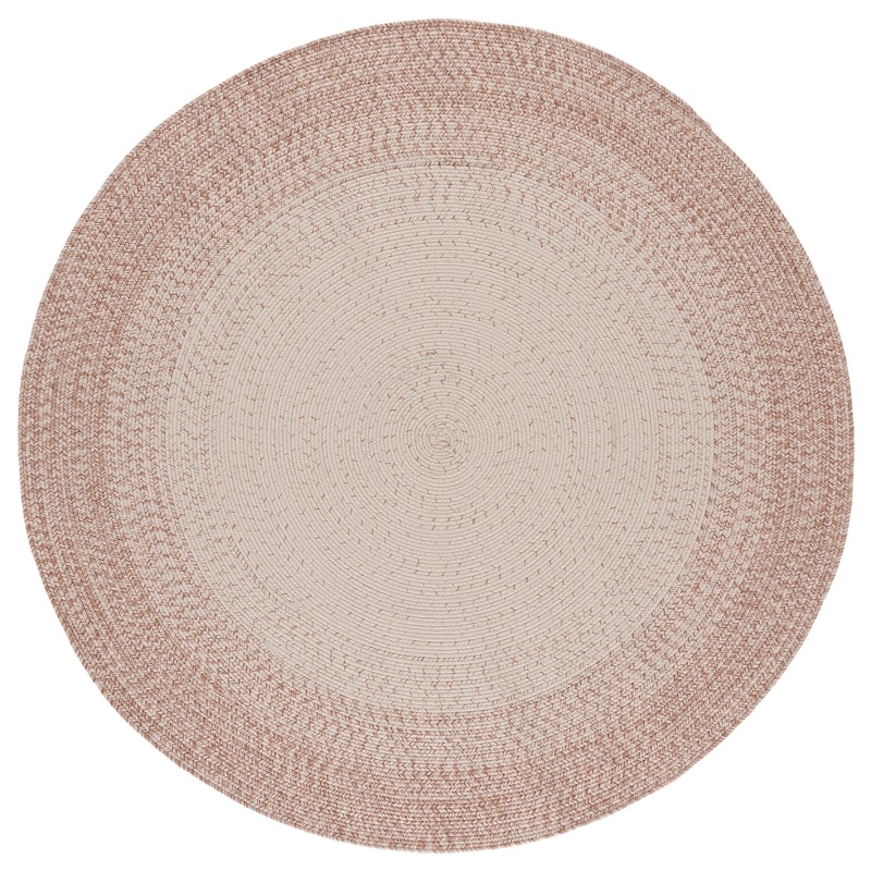 SAFAVIEH Handmade Braided Eiry Washable Indoor/Outdoor Rug - Weather Resistant & Easy Cleaning - 5' Round - Ivory/Beige
