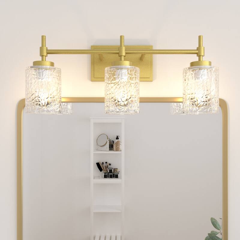 Acroma Dimmable Bathroom Vanity Light with Water Ripple Clear Shade