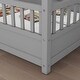 preview thumbnail 14 of 20, Full Size Floor House Bed with Fence Guardrails,Kids Bed Design
