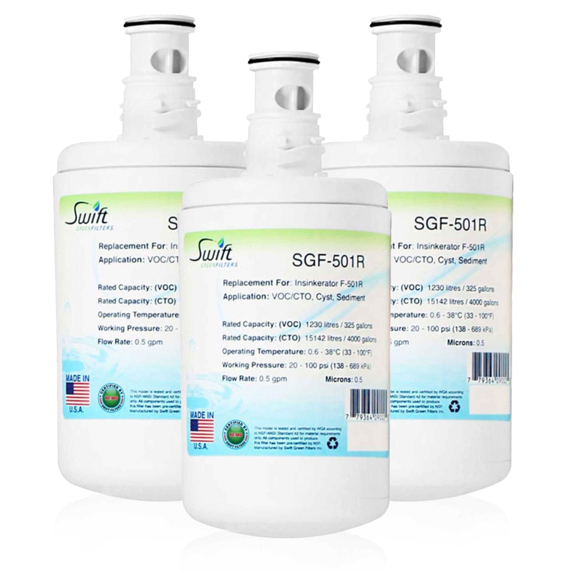 SGF-501R Compatible Commercial Water Filter for F-501R (3 Pack).