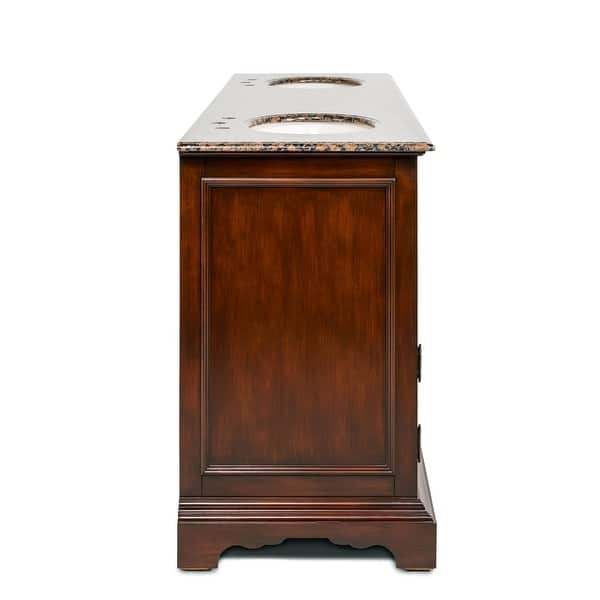 Shop Black Friday Deals On Silkroad Exclusive Watsonville 72 Inch Double Sink Bathroom Vanity Overstock 5583612 Baltic Brown Granite Top