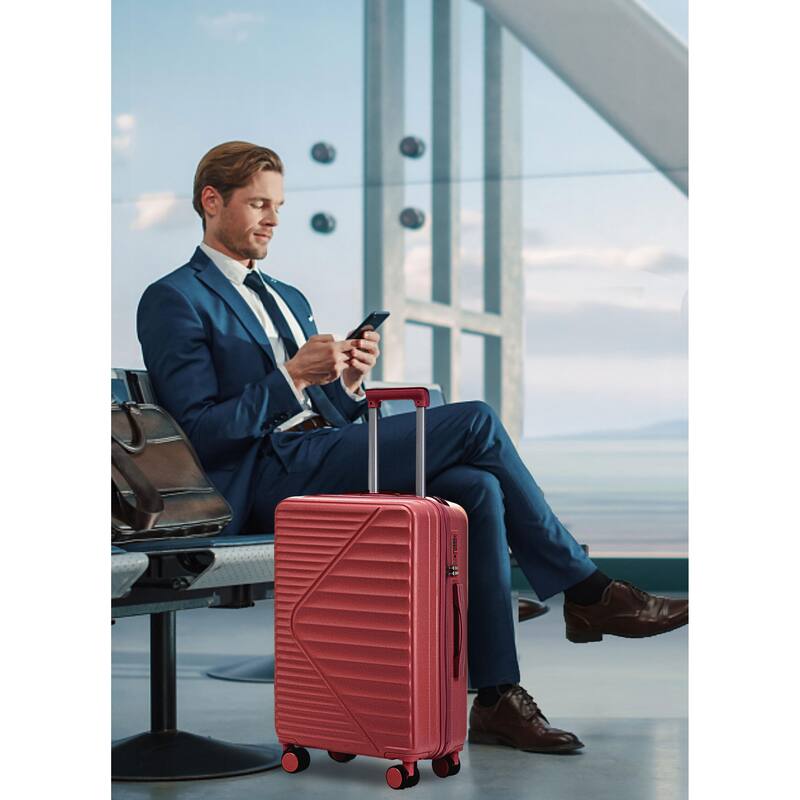 3 PCS in ABS Spinner Wheel Luggage, TSA Combination Lock for Big and Middle Size