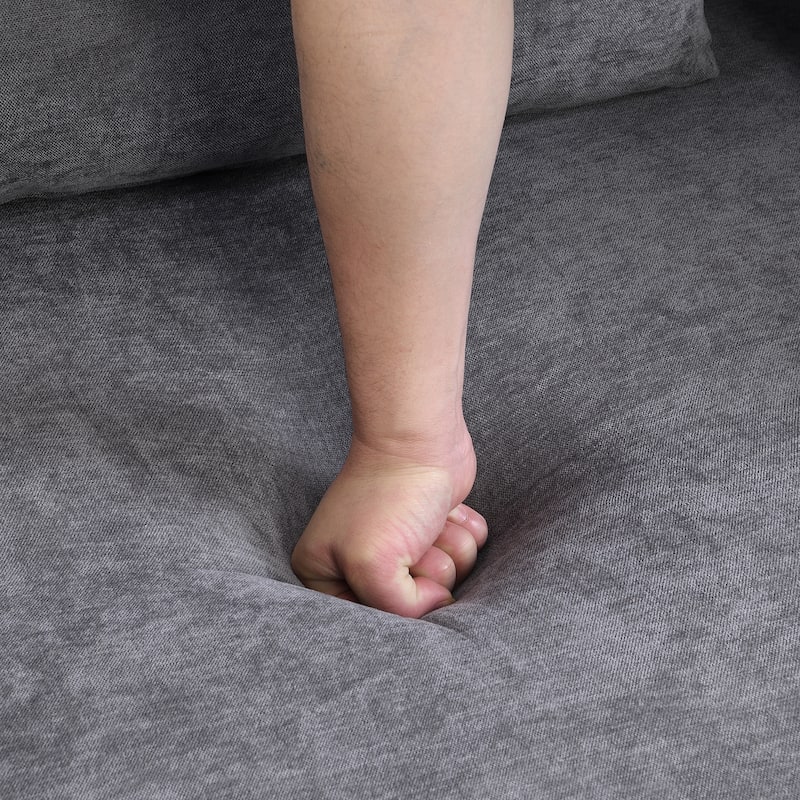 Modern Armchair Lounge Chair Sofa Chair with Built-In Storage, Wooden Table Armrest, Extra-Wide Seat