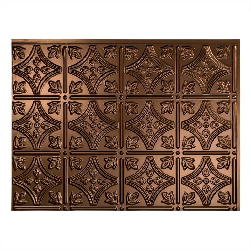 FASÄDE Traditional Style/Pattern 1 Decorative Vinyl 18in x 24in Backsplash Panel (5 Pack) - Oil Rubbed Bronze - 6x6 Inch Sample