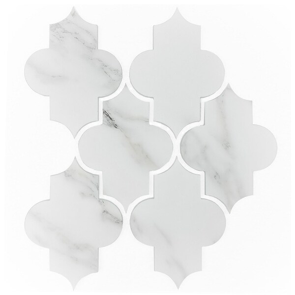 Miseno MT-WHSWTJSLT-CG Nature - 4" x 4" Deco Wall Mosaic Tile - Matte Glass Visual - White