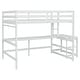 preview thumbnail 13 of 16, Full Size Kids Bed Loft Bed with Desk and Ladders Guardrails, Grey