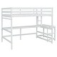 preview thumbnail 13 of 16, Full Size Loft Bed Kids Bed with Built-in Desk Ladder Platform and Ladders Guardrails, Grey