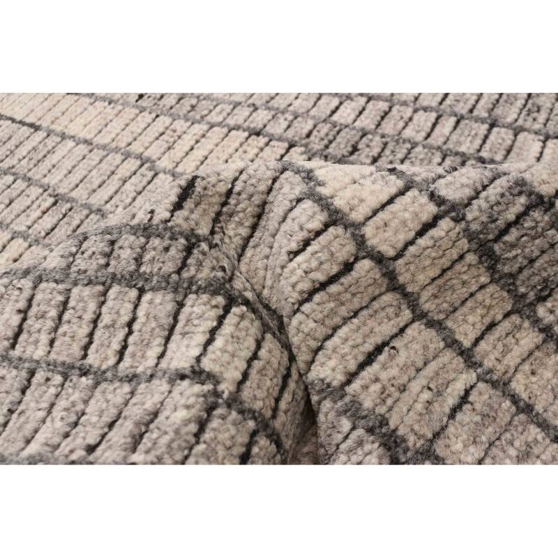 ECARPETGALLERY Hand-knotted Tangier Grey Wool Rug - 5'2 x 7'6