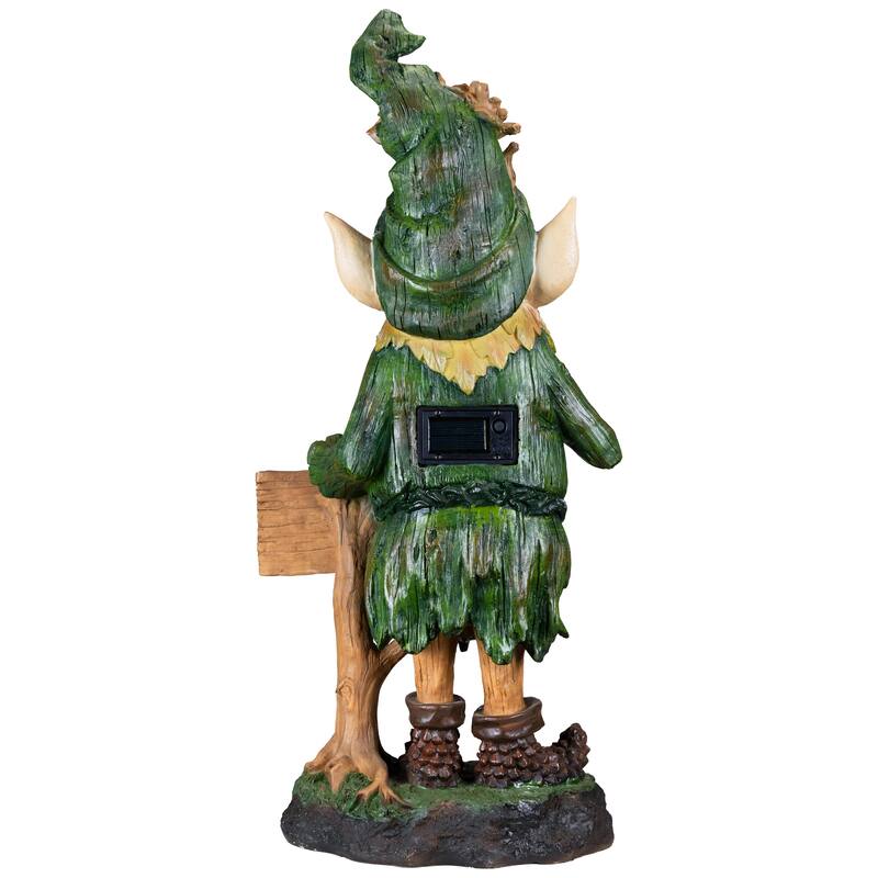LED Solar Lighted Welcome Gnome Outdoor Garden Statue - 23.75"