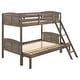 preview thumbnail 1 of 1, Flynn Weathered Brown Wood Frame Bunk Bed