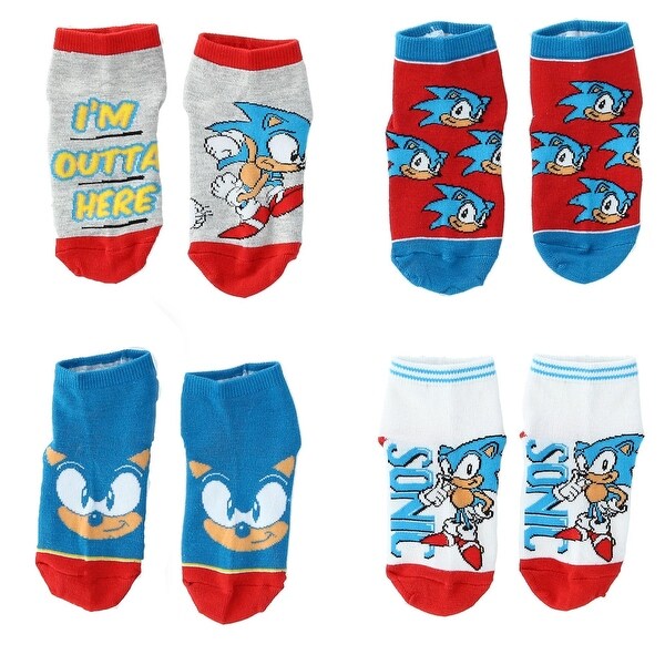 Sonic The Hedgehog Character Boys No Show Socks