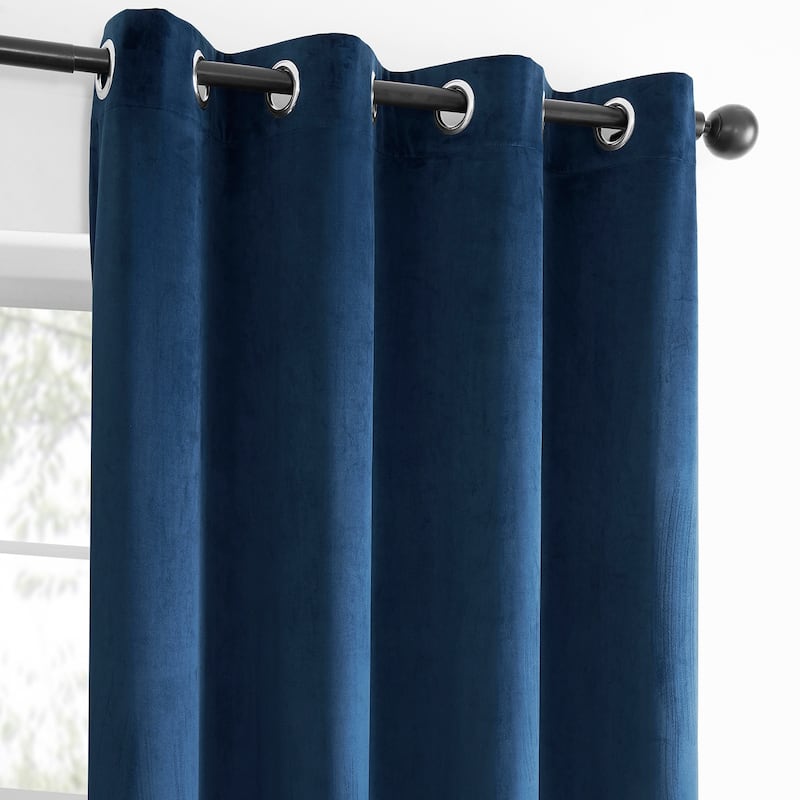 Exclusive Fabrics Simply Velvet Grommet Room Darkening Curtains for Bedroom & Living Room Curtains Pair (2 Panels))
