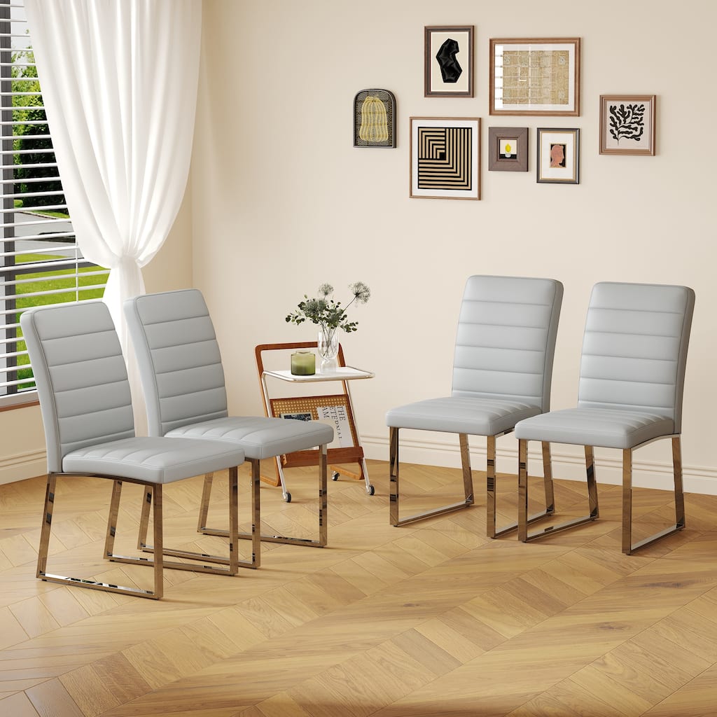 4-Pack-Heavy-Duty Chairs Set:2.1"Thick Cushion, Iron Frame, Perfect For Home Or Office,Classic Colors