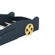 preview thumbnail 8 of 7, Twin Size Race Car-Shaped Platform Kids Bed Frame with Wheels and Storage for Bedroom, No Box Spring Required, Dark Blue+Yellow