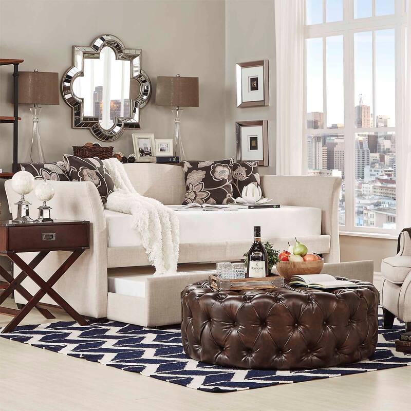 Deco Linen Rolled Arm Daybed and Trundle by iNSPIRE Q Bold