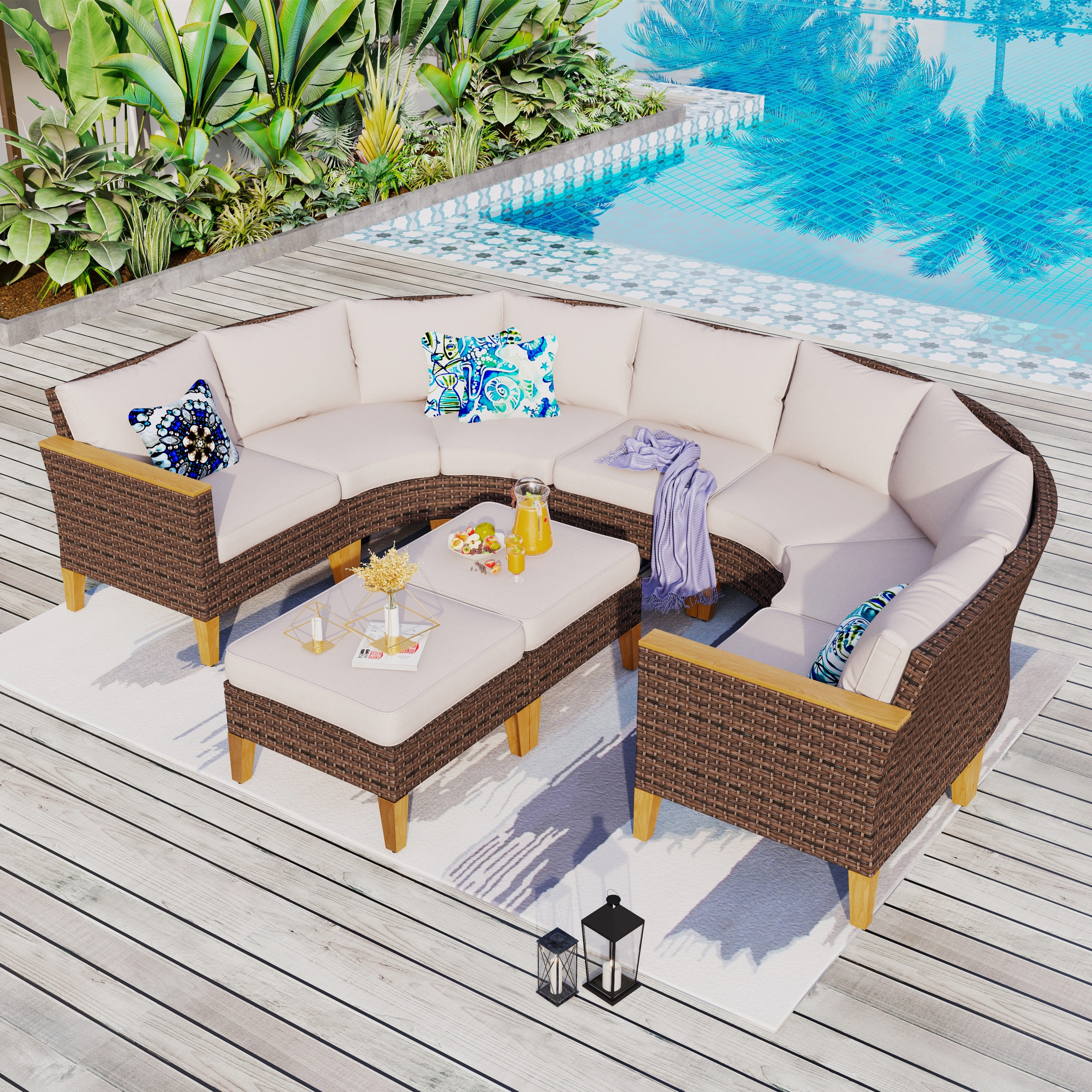 Belham living cara all weather wicker sectional sofa set deals