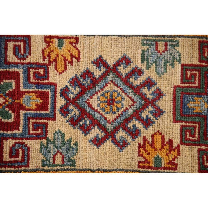 Light Blue Kazak Oriental Area Rug Handmade Wool Carpet - 6'6" x 9'7"