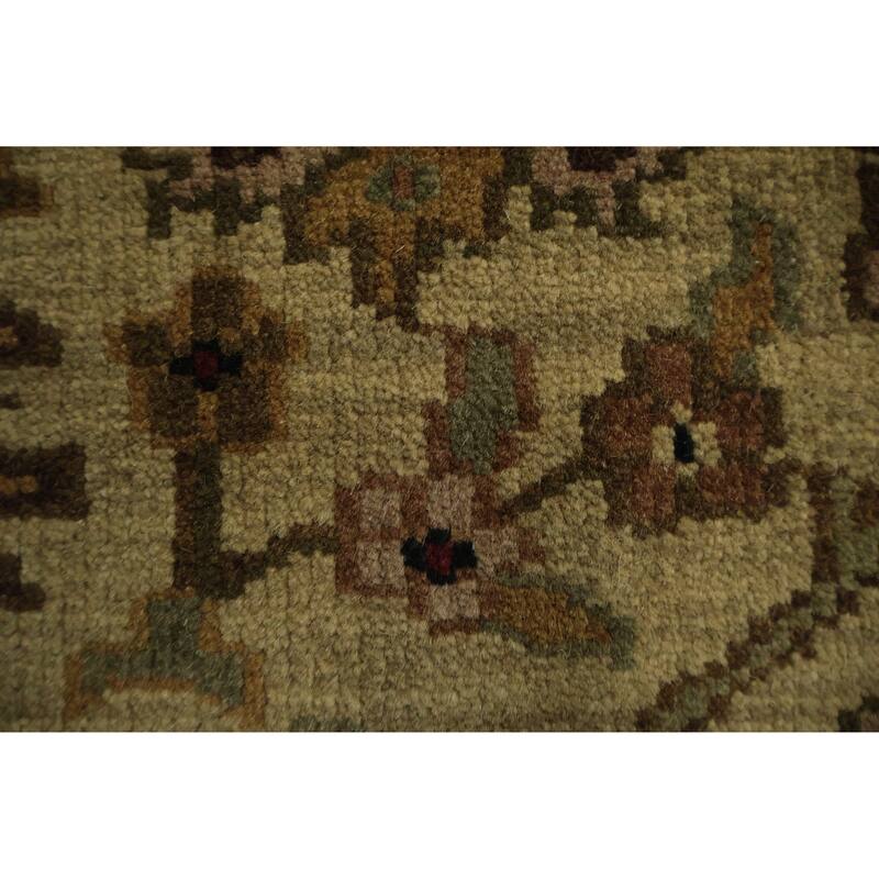 Hand Knotted Oriental 100% Wool Carpet Traditional All-Over Beige & Ivories Agra Area Rug - 4' 0'' X 2' 6''