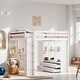 preview thumbnail 2 of 16, Storage Loft Bed with Shelves, Drawers, Writing Desk and Led Light, Full Size
