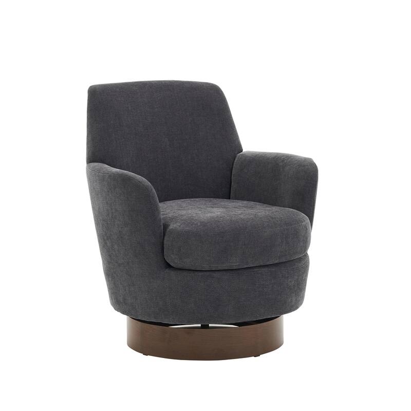 Modern Swivel Barrel Chair with Gold Stainless Steel Base