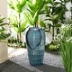 preview thumbnail 38 of 150, Glitzhome Oversized LED Lighted Ceramic Pot Floor Fountains for Outdoor Garden