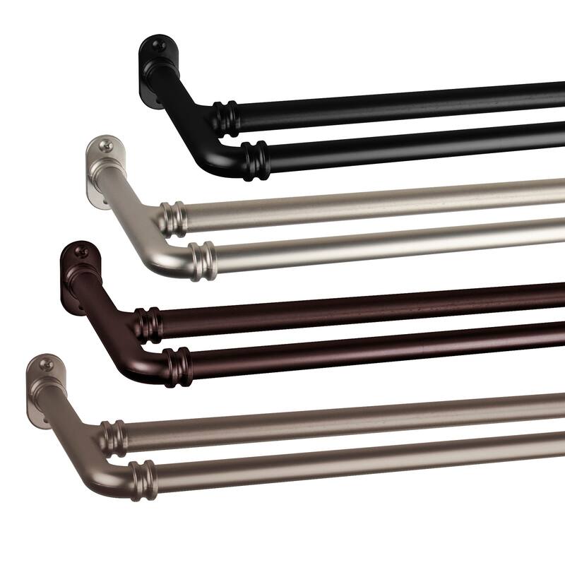 8-inch Blackout Double Curtain Rod - 5 ft Steel Drapery Bar - Home Decor - 84