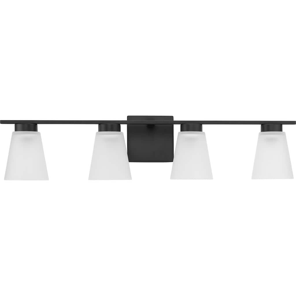 Tanner Collection Four-Light Matte Black Transitional Vanity Light - 31.12 in x 6.5 in x 7.12 in