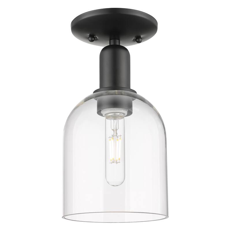Innovations Lighting Endless Possibilities Arcadia - Bella - 1 Light 6" Semi-Flush Mount - Clear/Matte Black
