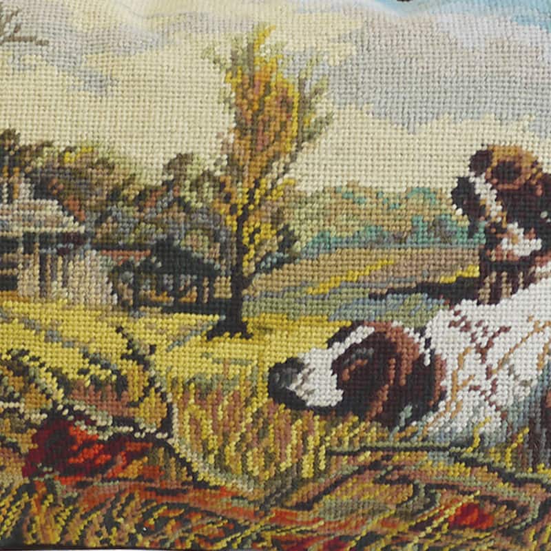 14" x 20" Irish Setter Puppy Dogs on Homestead Farm Needlepoint Accent Throw Pillow
