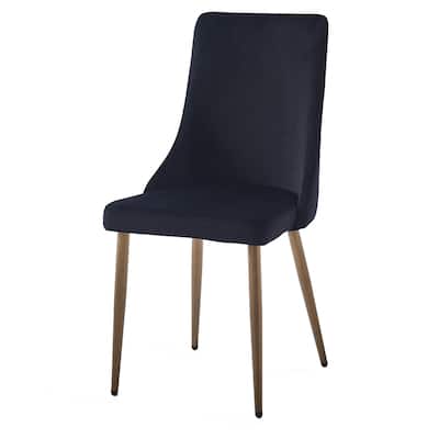 Mid-Century Velvet and Metal Dining Chair, Set of 4 - Black and Aged Gold