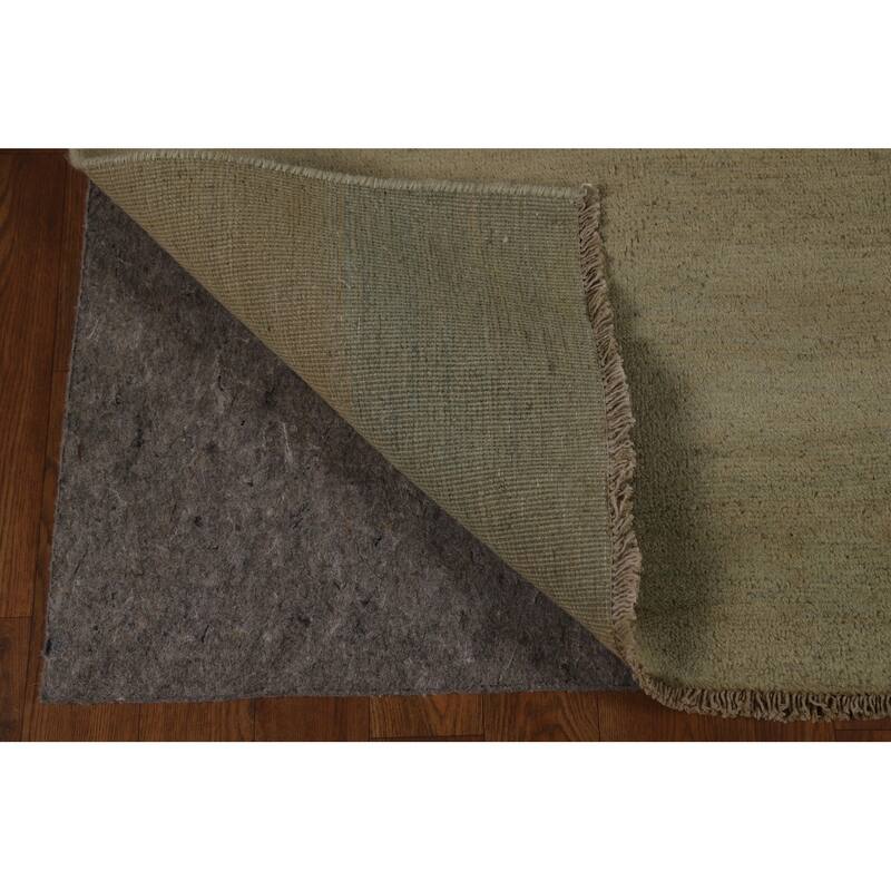 Sage Green Gabbeh Modern Area Rug Handmade Wool Carpet - 6'3" x 9'9"