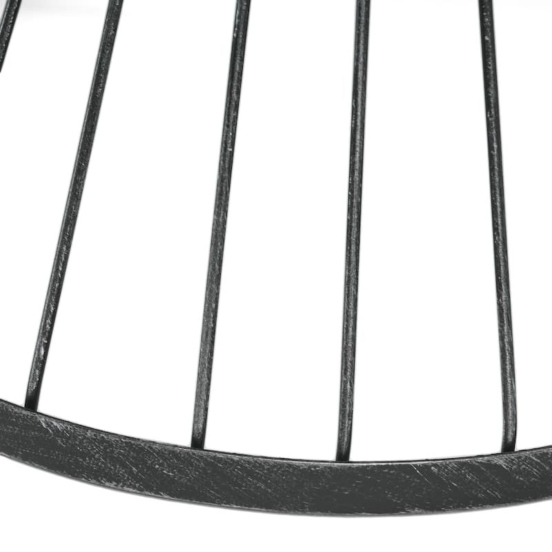 Roomfitters Lassen Outdoor Side Table, 16" Round Accent Table with Hourglass Wire Frame