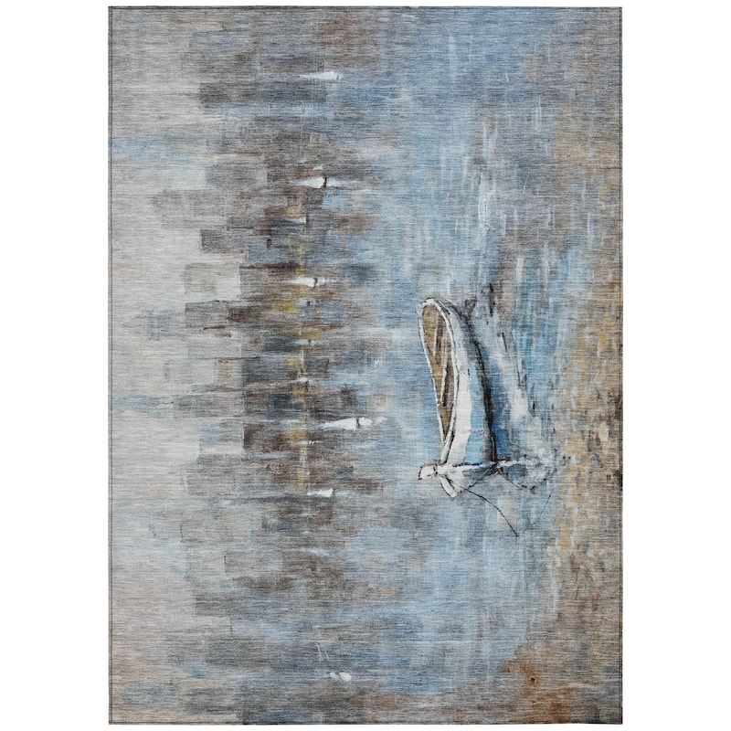 HomeRoots Nautical Transitional Rectangle Outdoor Rug