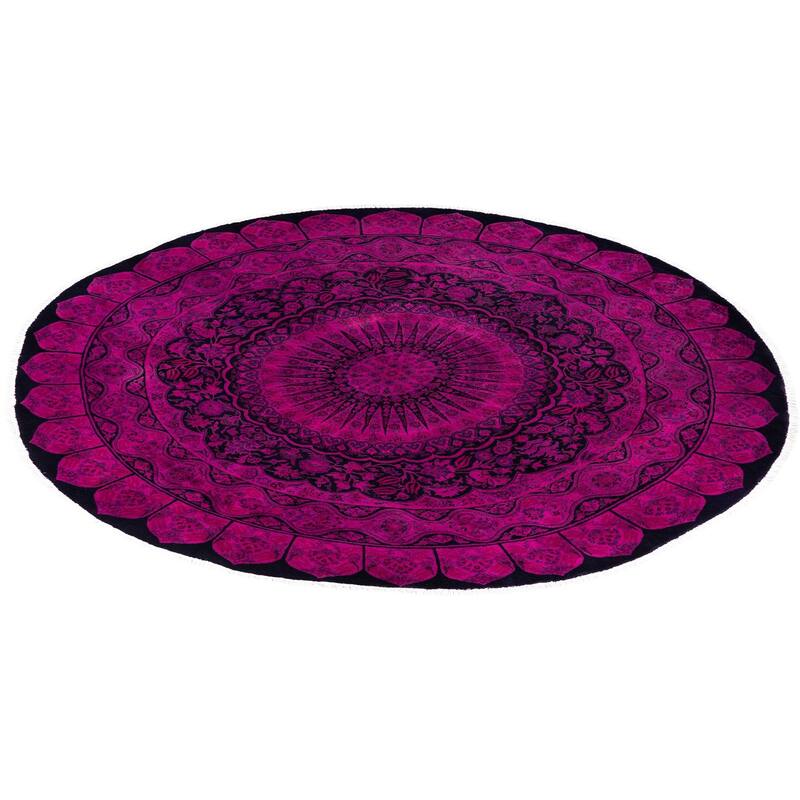 Overdyed One-of-a-Kind Hand-Knotted Area Rug - Purple - 8' 1" x 8' 3"