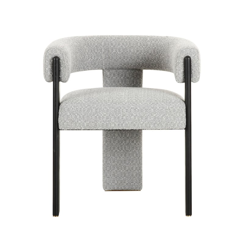 Anta Dining Chair, Curved Modern Art Style, Light Gray Polyester Blend