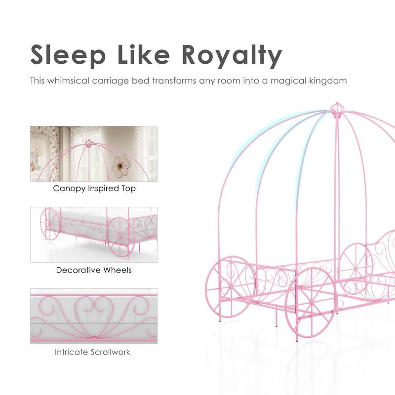 Furniture of America Royal Kids Metal Twin Carriage Bed.