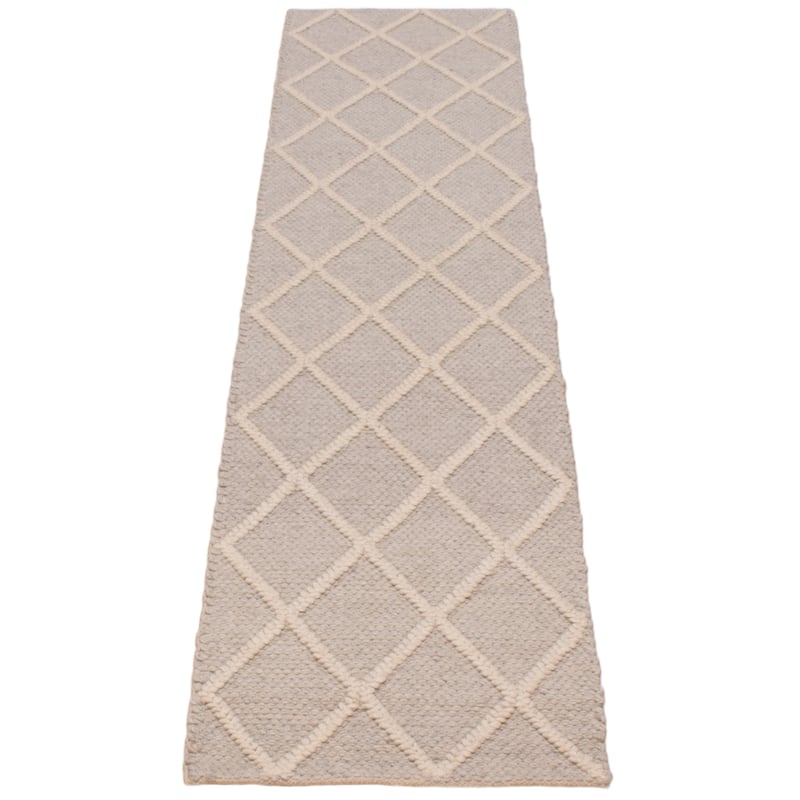 ECARPETGALLERY Braid weave Sienna Grey Wool Rug - 2'3 x 9'10