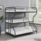 preview thumbnail 1 of 8, Black Full over Twin over Full Size Metal Furniture Triple Bunk Bed with Ladder and Fence for Bedroom Black