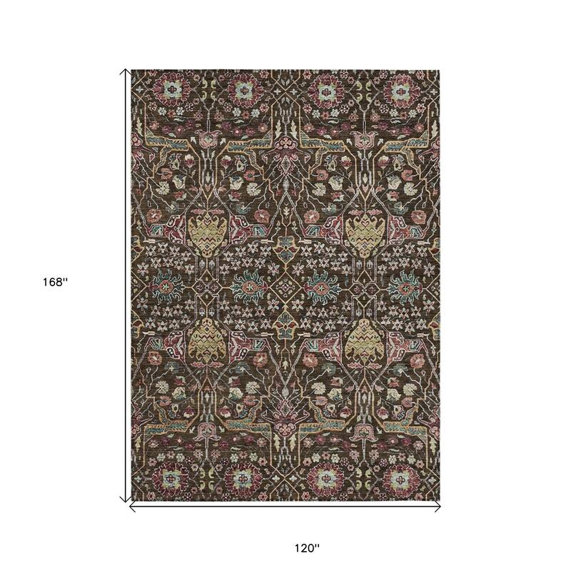 HomeRoots Floral Transitional Rectangle Outdoor Rug