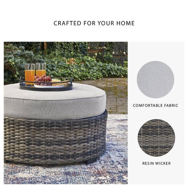 Signature Design by Ashley Harbor Court Ottoman with Cushion - 32"W x 32"D x 20"H