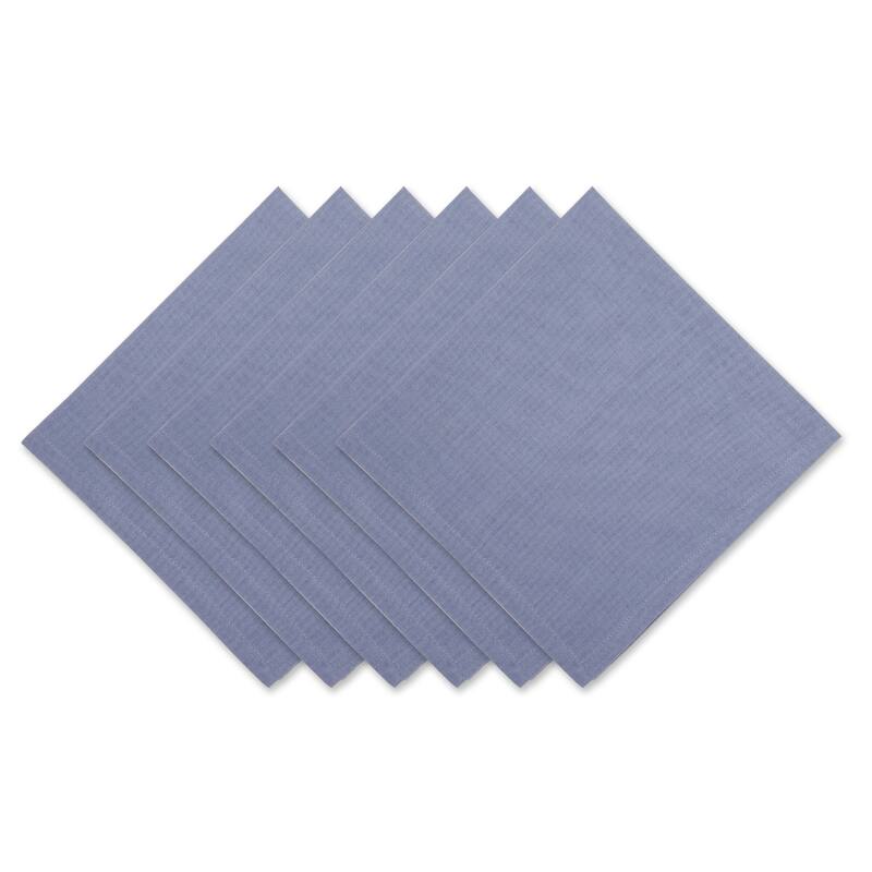 DII Solid Cotton Napkin Set/6 - Stonewash Blue