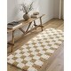 preview thumbnail 21 of 48, Livabliss Urban Shag Scandinavian Checkered Area Rug. 2' 7" x 7' 3" - Cream/Mustard
