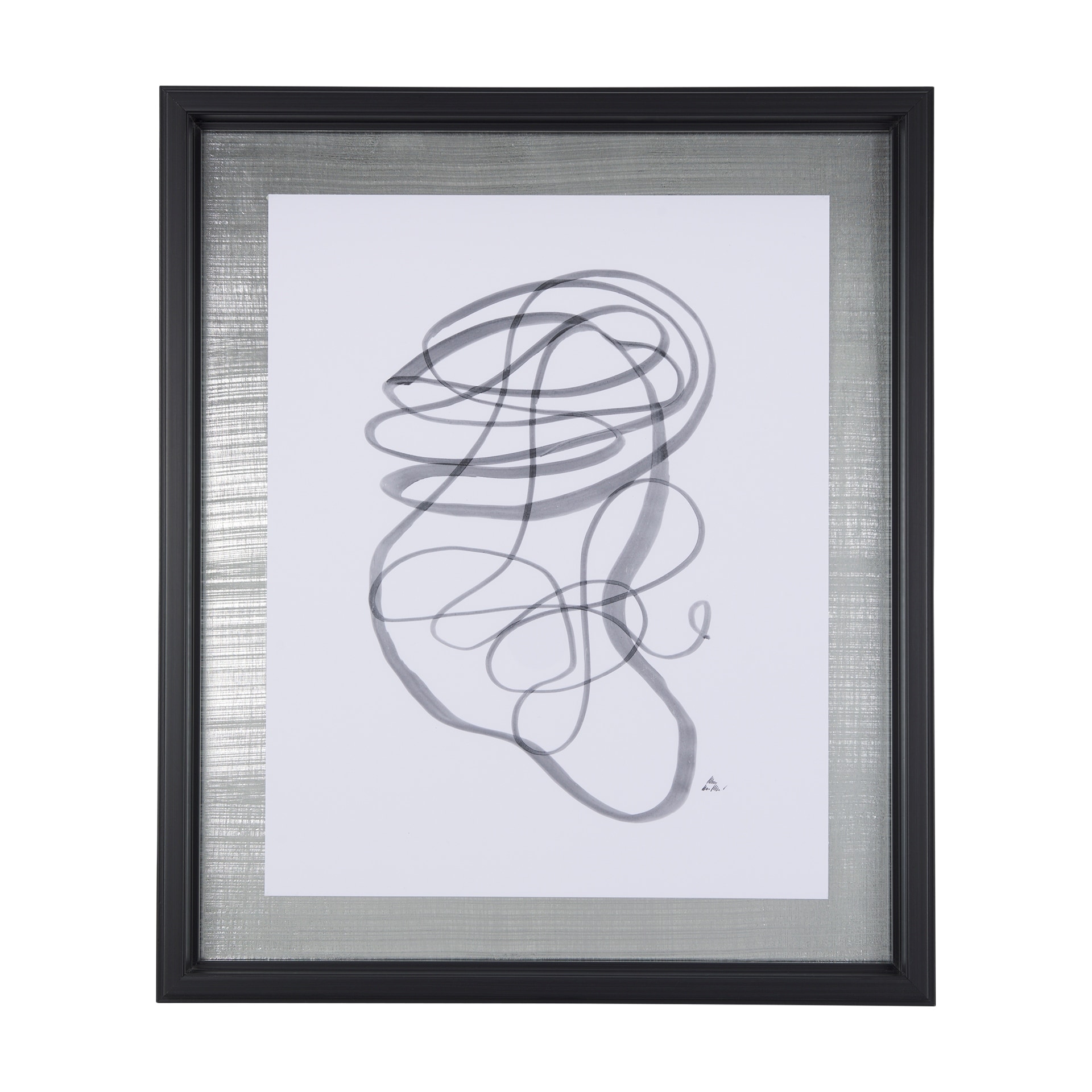 Lines VI by Mercana Studio a Hand Embellished Textured Framed Art Print Matted under Glass